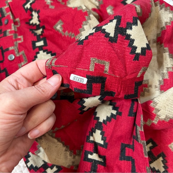 Lauren Ralph Lauren Red TanSouthwest Button Up Blouse 90's Size XL Western Rodeo - Picture 5 of 10